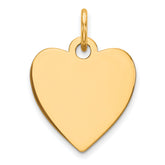 Sterling Silver GP Engraveable Heart Polished Disc Charm